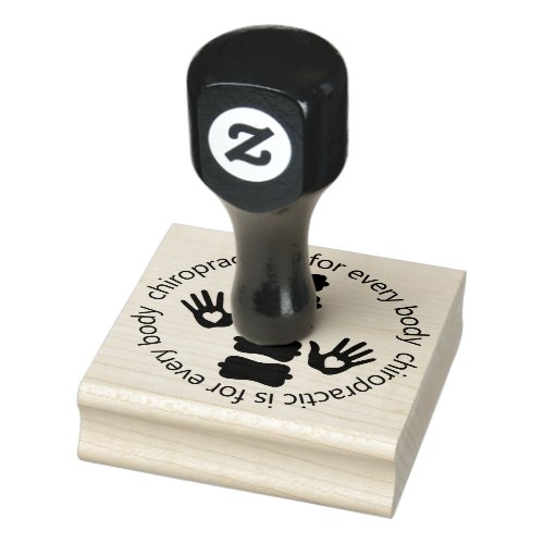 Chiropractic Is For Every Body Hands & Spine Logo  Rubber Stamp