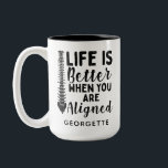 Chiropractic Life is Better When Aligned Coworker Two-Tone Coffee Mug<br><div class="desc">Chiropractic Life is Better When Aligned Coworker Two-Tone Coffee Mug. Perfect for a chiropractor or coworker</div>