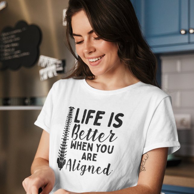 Chiropractic Life is Better When Aligned Tri-Blend Shirt (Life is Better Aligned Chiropractic Womens White T-Shirt)