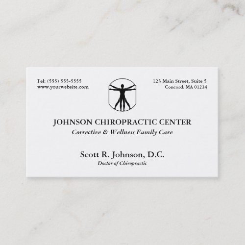 Chiropractic Logo Business Cards