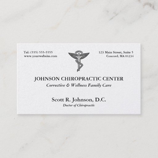 Customizable Chiropractic Logo Business Cards