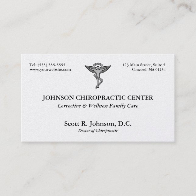 Chiropractic Logo Business Cards (Front)