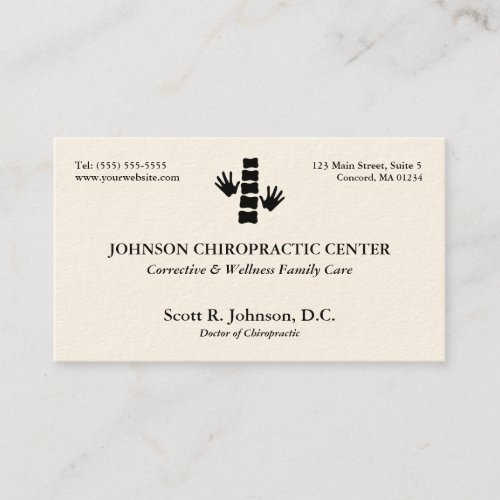 Chiropractic Logo Business Cards