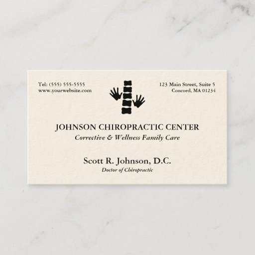 Customizable Chiropractic Logo Business Cards