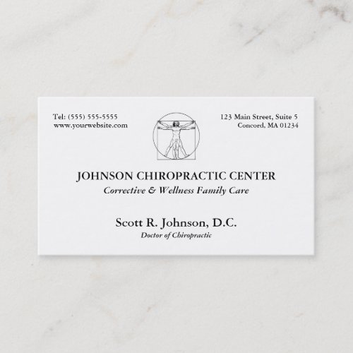 Chiropractic Logo Business Cards