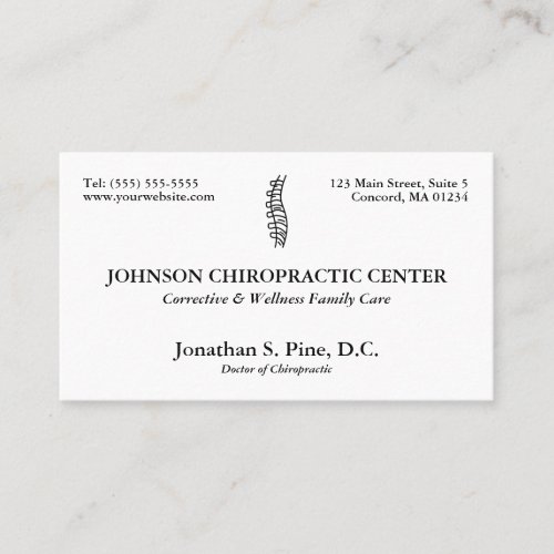 Chiropractic Logo Chiropractor Appointment Cards
