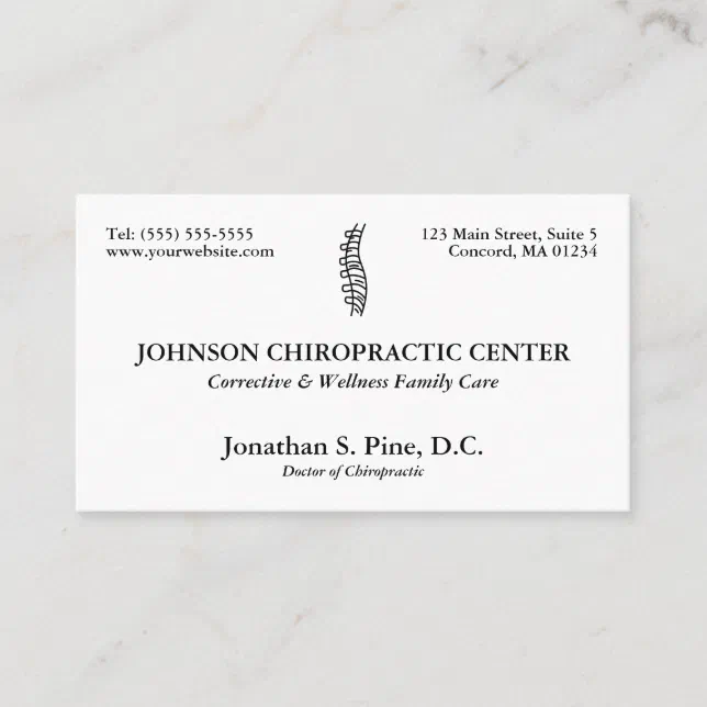 Chiropractic Logo Chiropractor Appointment Cards 