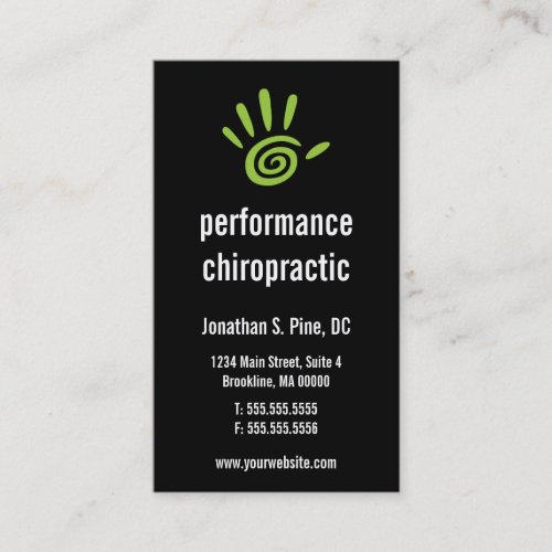Chiropractic Logo Vertical Business Cards