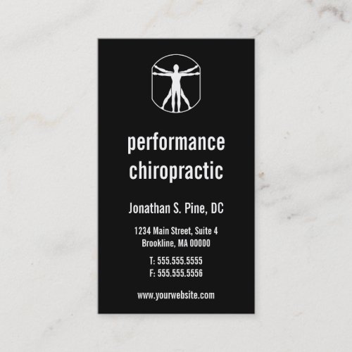 Chiropractic Logo Vertical Business Cards