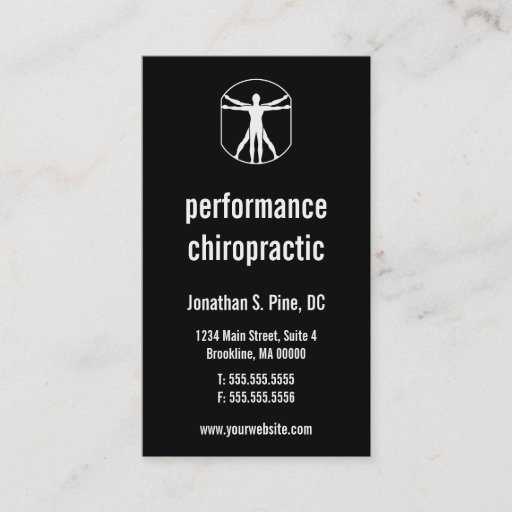 Customizable Chiropractic Logo Vertical Business Cards