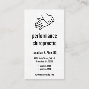 Chiropractic Logo Vertical Business Cards by chiropracticbydesign at Zazzle