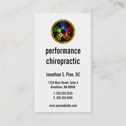 Chiropractic Logo Vertical Business Cards