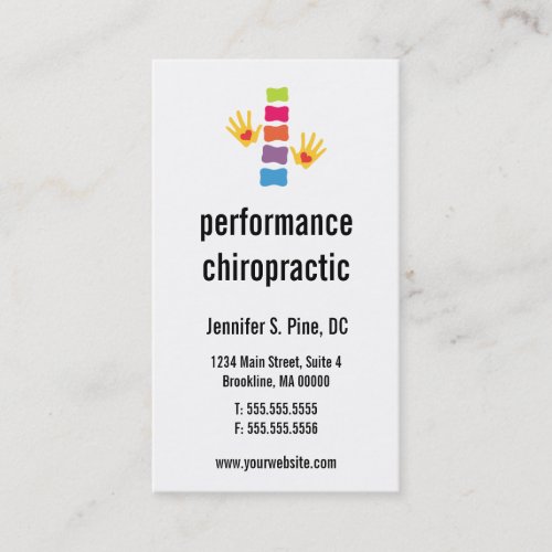 Chiropractic Logo Vertical Business Cards
