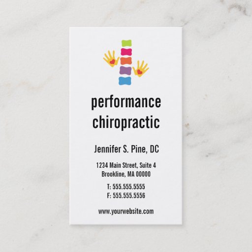 Customizable Chiropractic Logo Vertical Business Cards