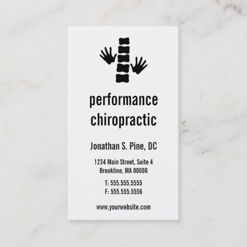 Chiropractic Logo Vertical Business Cards