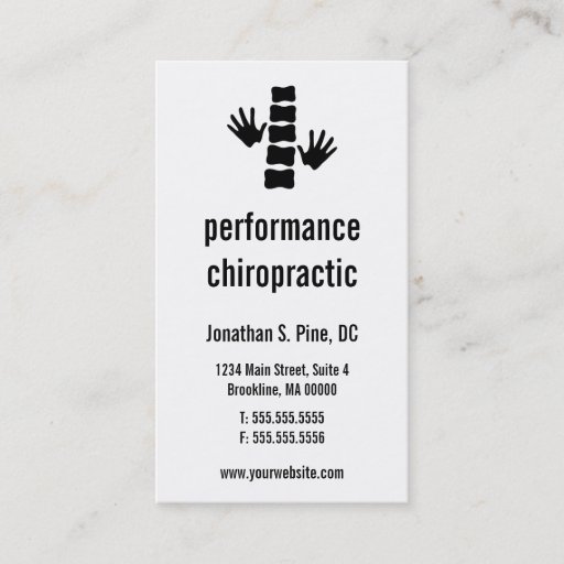 Customizable Chiropractic Logo Vertical Business Cards