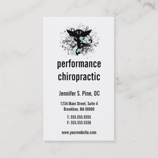 Customizable Chiropractic Logo Vertical Business Cards