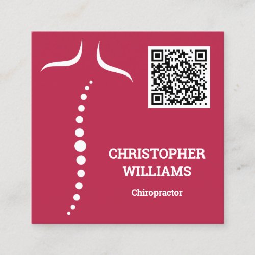 Chiropractic Massage QR Code Square Business Card