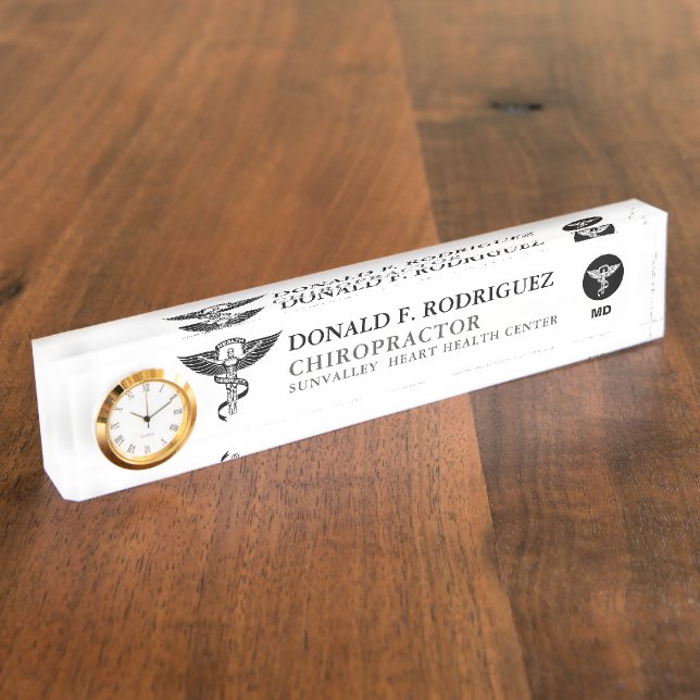 Chiropractic Medicine Personalized Desk Name Plate (Side)