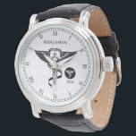 Chiropractic Medicine Symbol | Custom Name Watch<br><div class="desc">Elegant and professional personalized watch tailored for a Chiropractic Professional. It features a name and a symbol of the profession.</div>