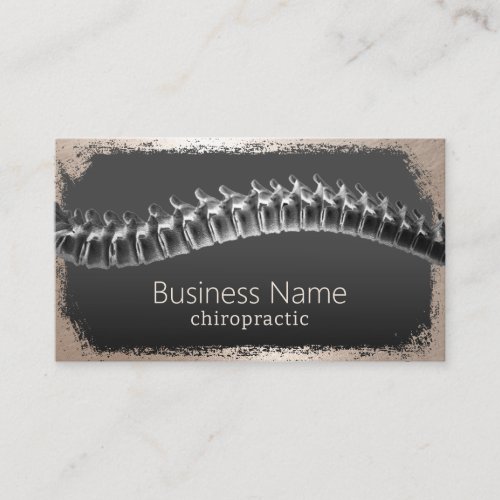 Chiropractic Modern Gold Grunge Frame Chiropractor Business Card