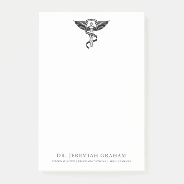 Chiropractic Office Personalized White and Black Post-it Notes (Front)
