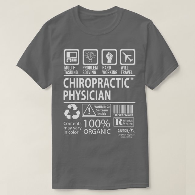 Chiropractic Physician Multitasking Job Gift Item T-Shirt (Design Front)