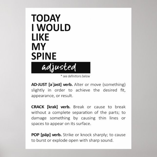 Chiropractic Poster, Chiropractic Art, Chiro  Poster (Front)