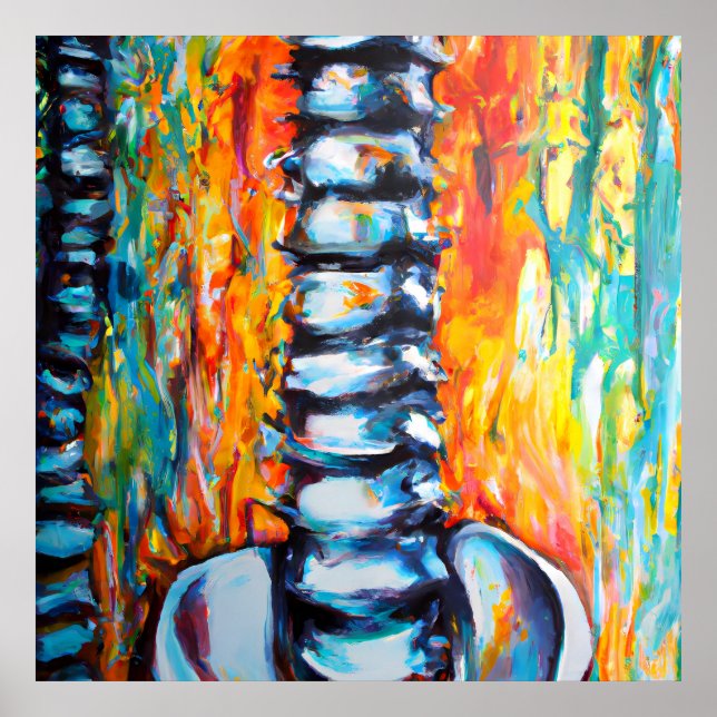 Chiropractic Print: Abstract Oil Style Spine Print (Front)