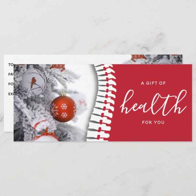 Chiropractic Red Spine Holiday Gift Certificate (Front/Back)