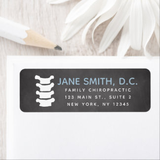Chiropractic return address label, chiropractor label