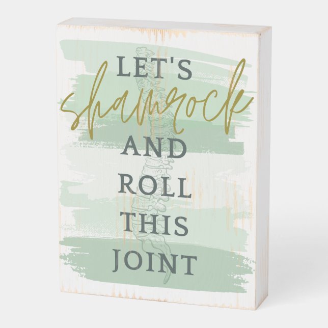 Chiropractic Saint Patrick's Day, Chiropractor,  Wooden Box Sign (Angled Vertical)