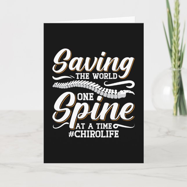 Chiropractic Saving The World Spine Chiropractor Card (Front)