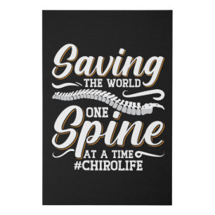Chiropractic Saving The World Spine Chiropractor Faux Canvas Print