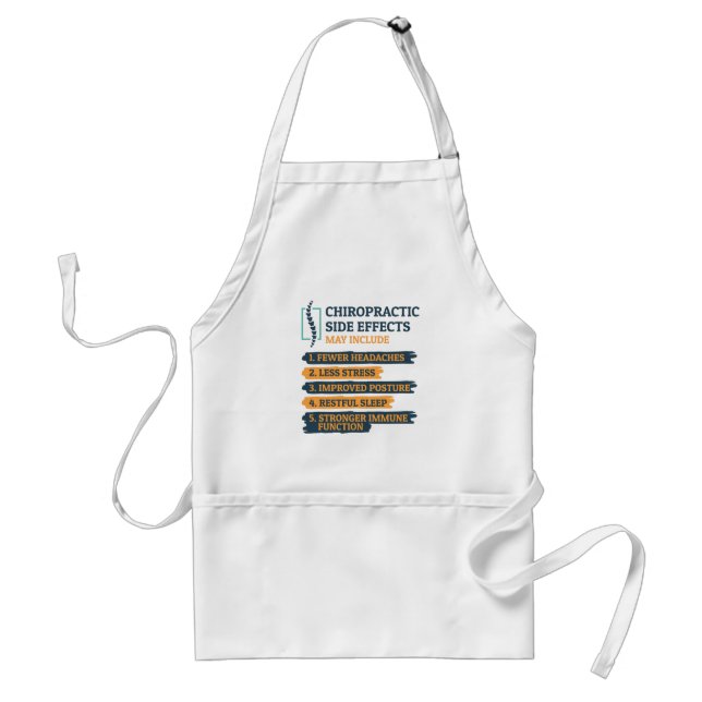 Chiropractic Side Effects Funny Chiropractor Gag Adult Apron (Front)
