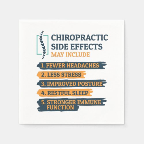 Chiropractic Side Effects Funny Chiropractor Gag Napkins