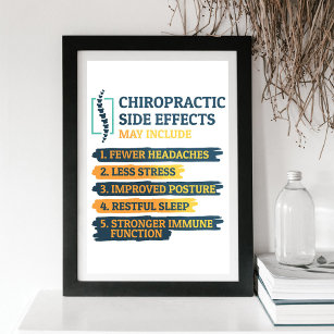 Chiropractic Side Effects Funny Chiropractor Gag Poster