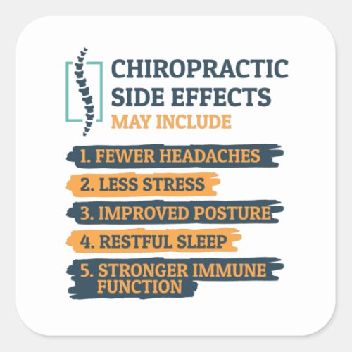 Chiropractic Side Effects Funny Chiropractor Gag Square Sticker