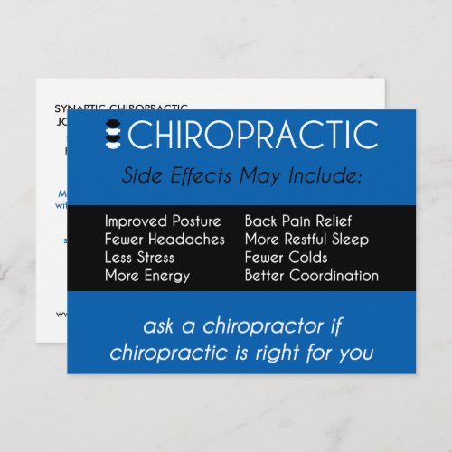 CHIROPRACTIC {Side Effects} Reactivation Recall Postcard