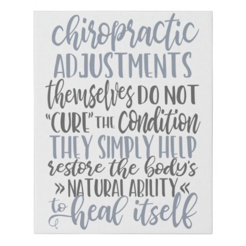 Chiropractic Sign Chiropractic Wall Art Chiro  Faux Canvas Print