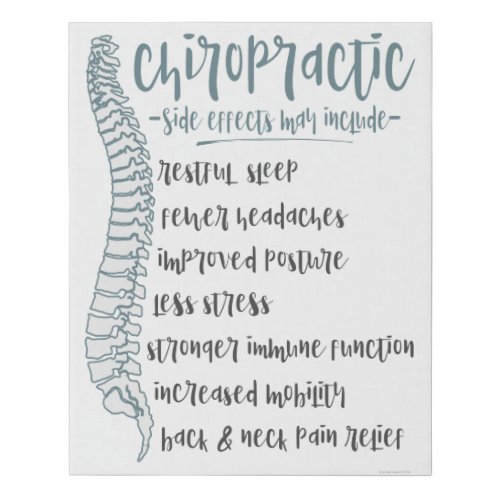Chiropractic Sign Chiropractic Wall Art Chiro  Faux Canvas Print