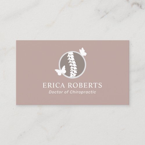 Chiropractic Spine  Butterfly Logo Chiropractor  Business Card