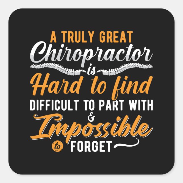 Chiropractic Spine Chiro Truly Great Chiropractor Square Sticker (Front)