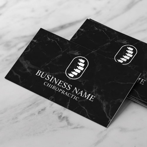 Chiropractic Spine Logo Chiropractor Modern Marble Business Card