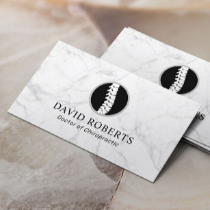 Chiropractic Spine Logo Trendy Marble Chiropractor Business Card