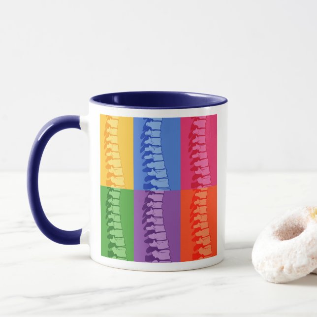Chiropractic Spine Pop Art Mug (With Donut)