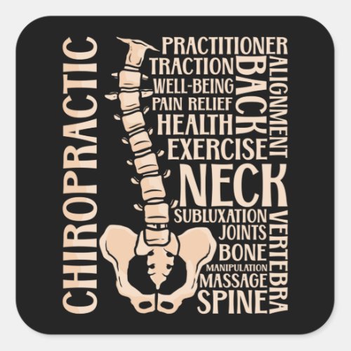 Chiropractic Spine Therapist Chiropractor Chiro Square Sticker