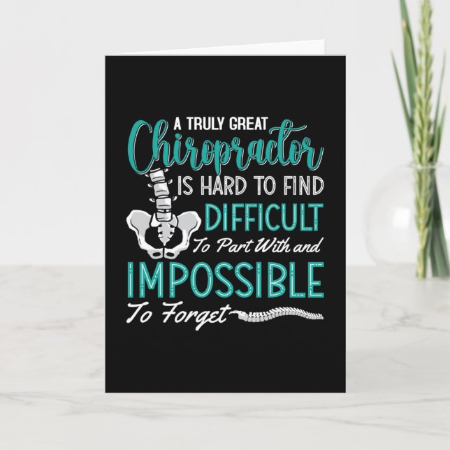 Chiropractic Spine Truly Great Chiropractor Chiro Card (Front)