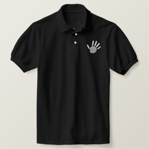Chiropractic Spiral Hand Print Embroidered Polo