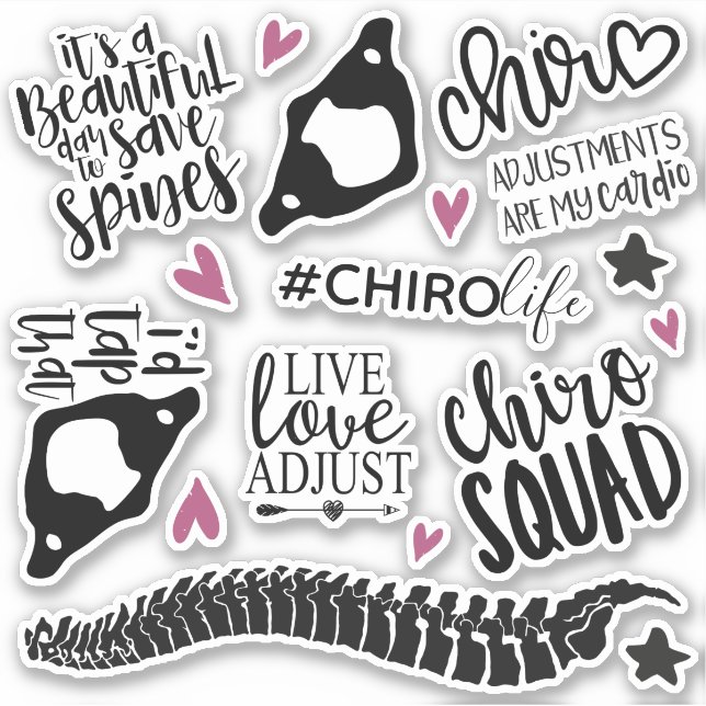 Chiropractic Stickers, Chiropractor, Sticker (Front)